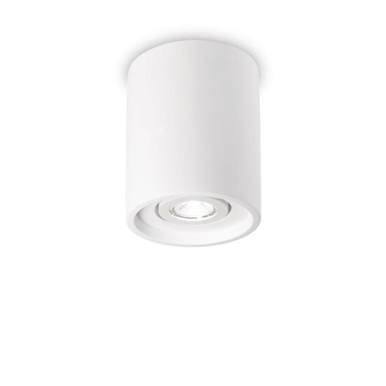 Plafoniera alba stil industrial 1xGU10/35W, Oak PL1 Round 150420 Ideal Lux