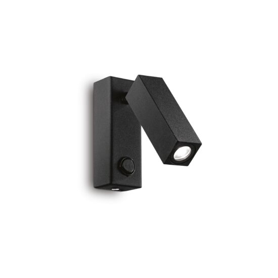 Spot negru stil industrial LED 3W/140lm/3000K, Page AP Square 142241 Ideal Lux
