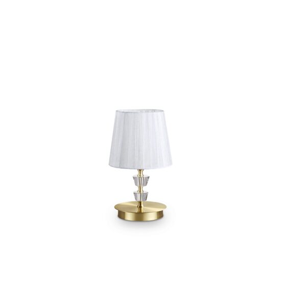 Veioza moderna alama satinata abajur organza 1xE14/28W, Pegaso TL1 Small 197753 Ideal Lux