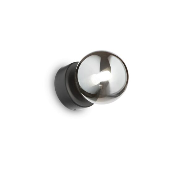 Aplica moderna neagra abajur sticla fumurie 1xG9/15W, Perlage AP1 292403 Ideal Lux