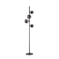 Lampadar modern negru abajururi sticla fumurie 4xG9/15W, Perlage PT4 306988 Ideal Lux
