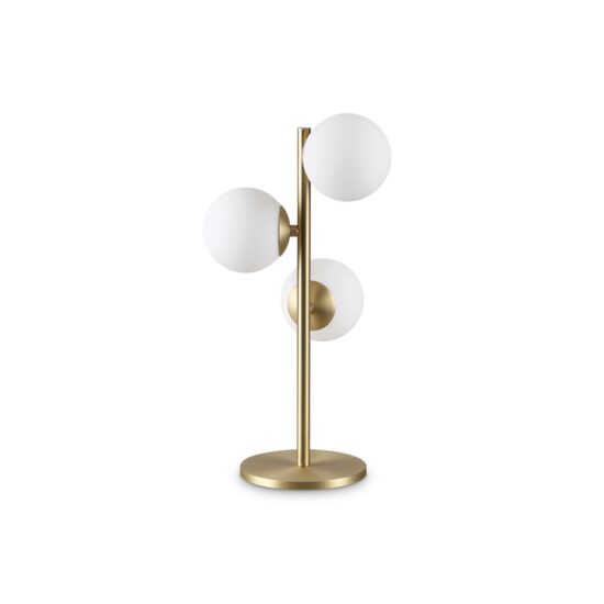 Veioza moderna, alama, abajururi din sticla alba, 3xG9/15W, Perlage TL3 292472, Ideal Lux