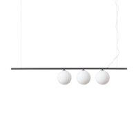 Candelabru modern negru abajururi sticla 3xG9/40W, Perline SP3 307008 Ideal Lux