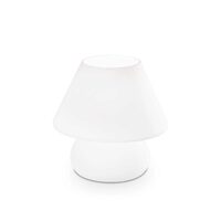 Veioza moderna alba abajur sticla 1xE27/60W, Prato TL1 Big 074702 Ideal Lux