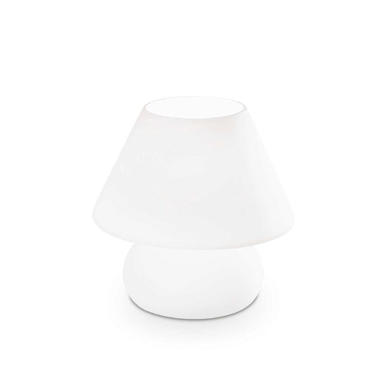 Veioza moderna alba abajur sticla 1xE27/60W, Prato TL1 Big 074702 Ideal Lux