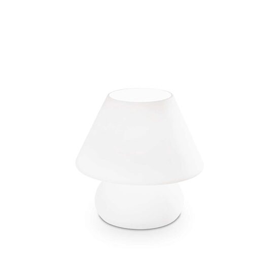 Veioza moderna alba abajur sticla 1xE14/40W, Prato TL1 Small 074726 Ideal Lux