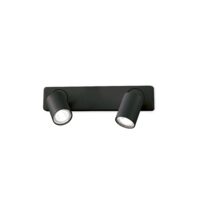 Spot modern negru dispersor rotativ 2xGU10/35W, Rudy AP2 Round 229034 Ideal Lux