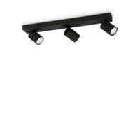 Spot modern negru dispersor rotativ 3xGU10/35W, Rudy PL3 229058 Ideal Lux