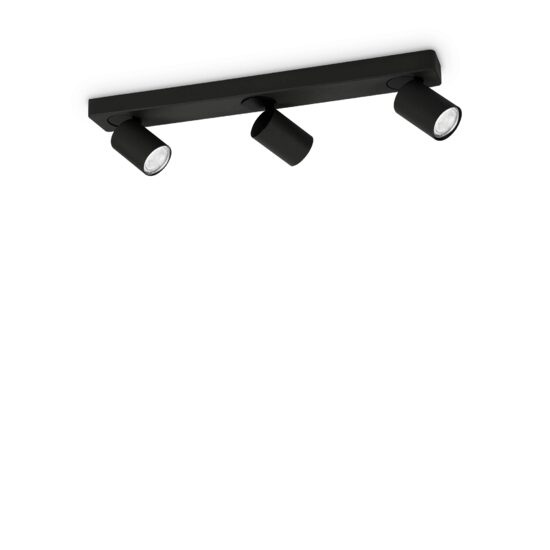 Spot modern negru dispersor rotativ 3xGU10/35W, Rudy PL3 229058 Ideal Lux