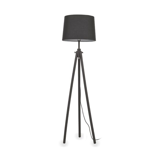 Lampadar modern negru din lemn natural 1xE27/42W, York PT1 121437 Ideal Lux