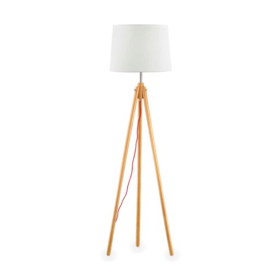 Lampadar modern din lemn natural 1xE27/42W, York PT1 089805 Ideal Lux