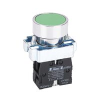 Buton metalic, verde, incastrat, 1NO, Himel HLAY5BA31
