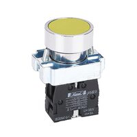 Buton metalic, galben, incastrat, 1NO, Himel HLAY5BA51