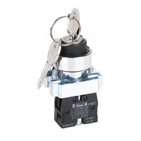 Buton metalic cu cheie, 2 pozitii retinere, 1NO, Himel HLAY5BG21