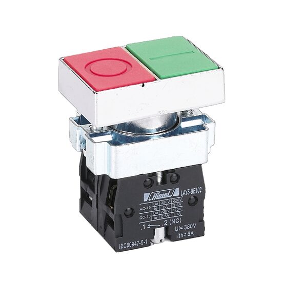 Buton metalic dublu, 1NO + 1NC, Himel HLAY5BL8325