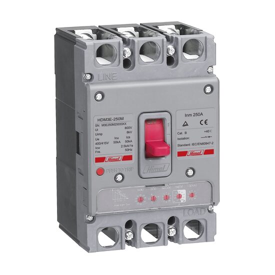 Intreruptor automat de putere 3P, 250A, electronic, Himel HDM3E250M25033XX