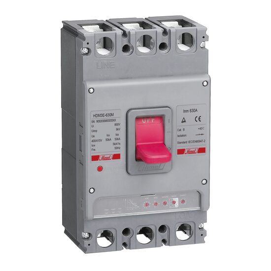 Intreruptor automat de putere 3P, 630A, electronic, Himel HDM3E630M63033XX