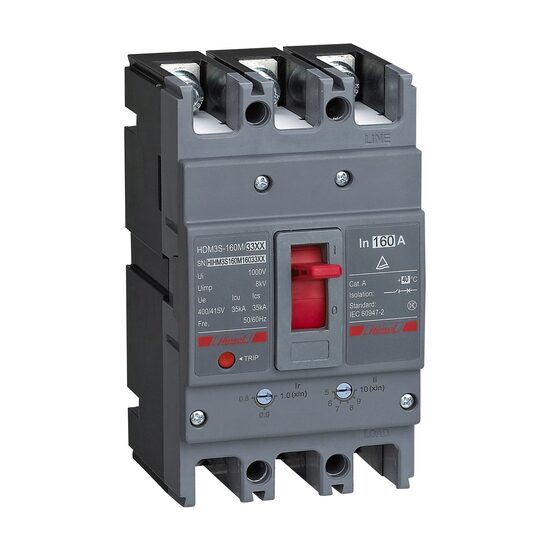 Intreruptor automat de putere 3P, 160A, reglabil, Himel HDM3S160M16033XX