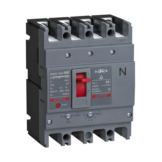 Intreruptor automat de putere 4P, 160A, reglabil, Himel HDM3S160M160B3XX