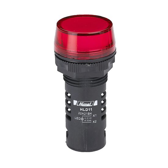 Lampa semnalizare LED din plastic, 24V, AC/DC, rosu, Himel HLD1122A21B4