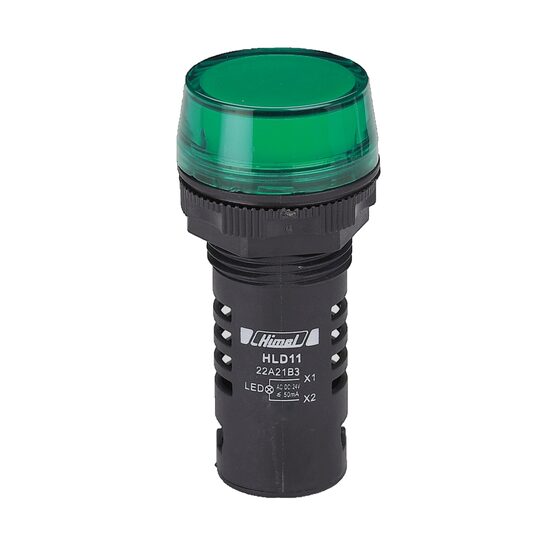 Lampa semnalizare LED din plastic, 220V, AC/DC, verde, Himel HLD1122A21M3