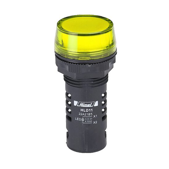 Lampa semnalizare LED din plastic, 220V, AC/DC, galben, Himel HLD1122A21M5