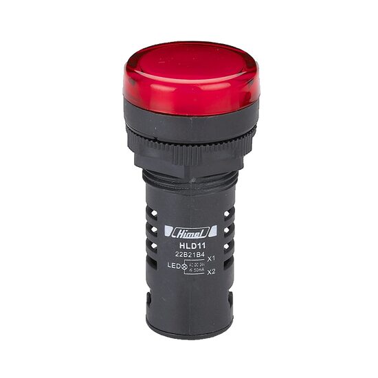 Lampa semnalizare LED din plastic, 110V, AC/DC, rosu, Himel HLD1122B21F4