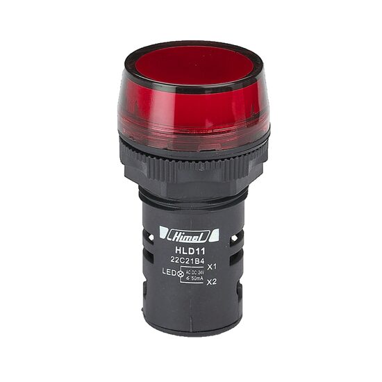 Lampa semnalizare LED din plastic, 24V, AC/DC, rosu, Himel HLD1122C21B4