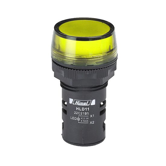 Lampa semnalizare LED din plastic, 24V, AC/DC, galben, Himel HLD1122C21B5