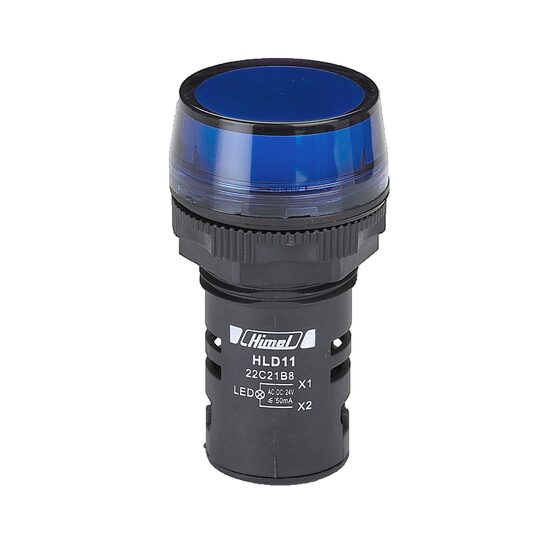 Lampa semnalizare LED din plastic, 24V, AC/DC, albastru, Himel HLD1122C21B8