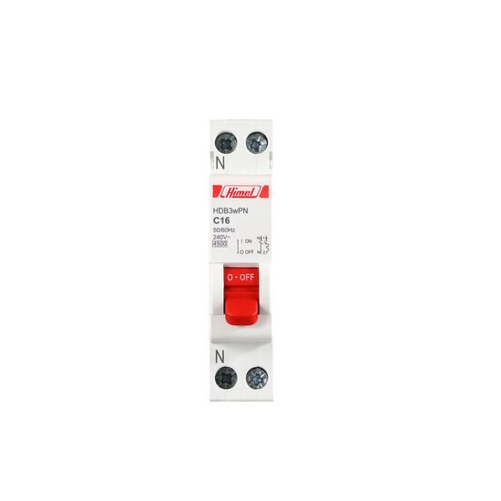 Siguranta automata HDB3wP, 1P+N, 16A, curba C, Himel HDB3WPNC16