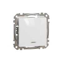 Intrerupator simplu alb indicator luminos albastru 10AX Sedna Design, Schneider Electric SDD111101L