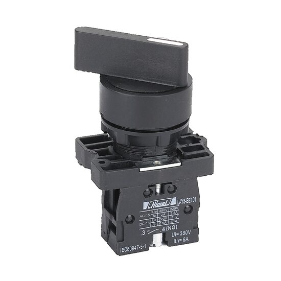 Buton selector lung, 2 pozitii revenire, 1NO + 1NC, Himel HLAY5EJ45