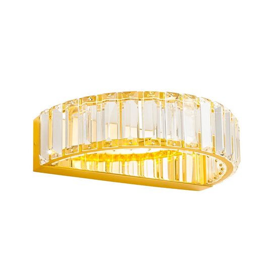 Aplica Akala moderna aurie cu cristale, dimmabila in 3 pasi, LED 15W/1200lm/3000K, CRI90, IAK W, Incanti