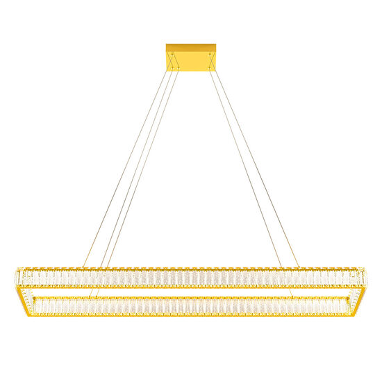 Lustra Akala moderna aurie cu cristale, dimmabila in 3 pasi, LED 60W/7200lm/3000K,  CRI90, IAK PP, Incanti