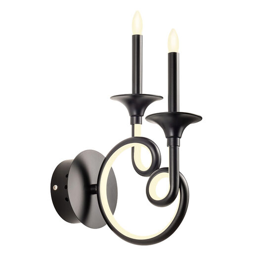 Aplica Chateau moderna neagra, dispersor din silicon, LED 10W/950lm/3000K, CRI80, ICH W2 22, Incanti
