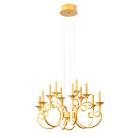 Candelabru Chateau modern auriu, dispersor din silicon, LED 69W/7600lm/3000K, CRI80, ICH C12 11, Incanti