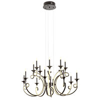 Candelabru Chateau modern negru, dispersor din silicon, LED 119W/13160lm/3000K, CRI80, ICH C16 22, Incanti