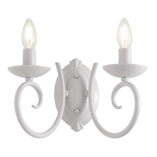 Aplica Circe moderna alba, 2 brate, 2xE27/42W, ICI W2 01, Incanti