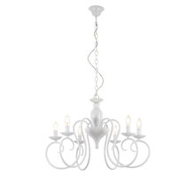 Candelabru Circe modern alb, 6 brate, 6xE27/42W, ICI C6 01, Incanti