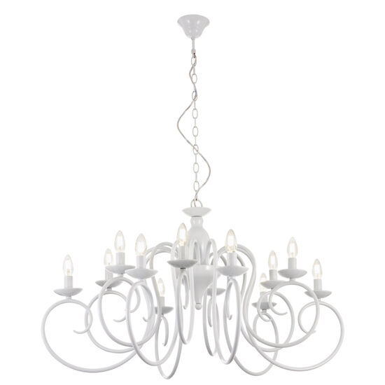 Candelabru Circe modern alb, 12 brate, 12xE27/42W, ICI C12 01, Incanti