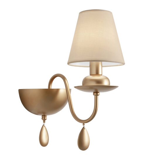 Aplica Elizee moderna bronz, abajur textil ivoar, E14/28W, IEL W1 23 02, Incanti 