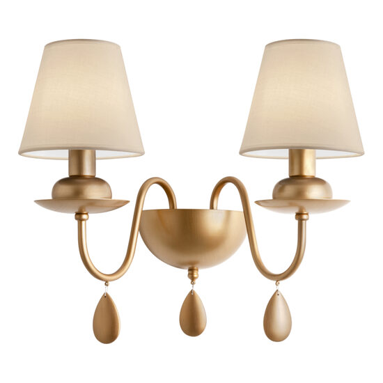 Aplica Elizee moderna bronz, abajururi textile ivoar, 2xE14/28W, IEL W2 23 02, Incanti