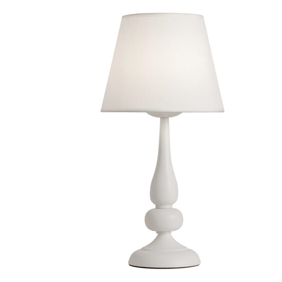 Veioza Elizee moderna alba, abajur textil alb, E14/28W, IEL T1 01 01, Incanti