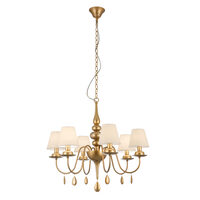 Candelabru Elizee modern bronz, abajururi textile ivoar, 6xE14/28W, IEL C6 23 02, Incanti