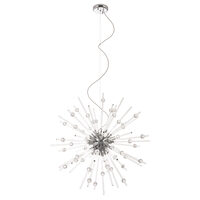 Lustra Genesi moderna cromata, brate din sticla, sfere decorative din acryl, 9xG9/28W, IGN P9 10 50, Incanti