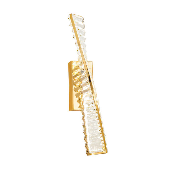 Aplica Oblige moderna aurie cu cristale, dimmabila in 3 pasi, LED 17W/2040lm, 3000K/4000K/6000K, CRI90, IOB W 11, Incanti