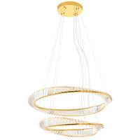 Lustra Oblige moderna aurie cu cristale, dimmabila in 3 pasi, LED 73W/8760lm, 3000K/4000K/6000K, CRI90, IOB PM+L 11, Incanti