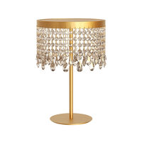 Veioza Vanesia aurie cu cristale, dimmabila in 3 pasi, LED 12W/1400lm/3000K, CRI90, IVA T 11, Incanti