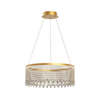 Lustra Vanesia aurie cu cristale, dimmabila in 3 pasi, LED 40W/4800lm, 3000K/4000K/6000K, CRI90, IVA PR M 11, Incanti
